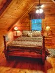 Master Loft bedroom with queen bed-north Georgia cabin rental